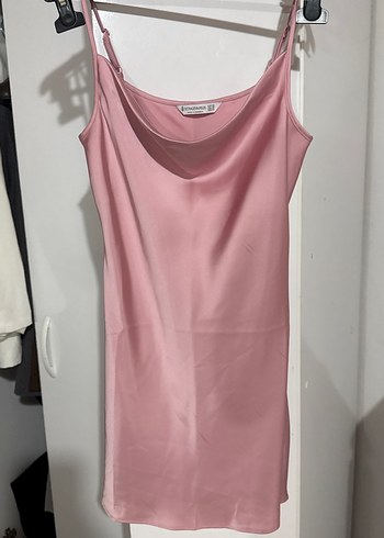 Stradivarius Pembe Saten Elbise
