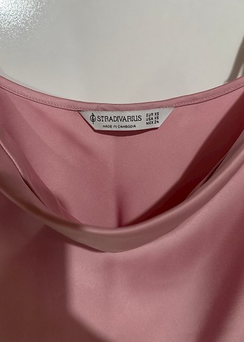 Stradivarius Stradivarius Pembe Saten Elbise
