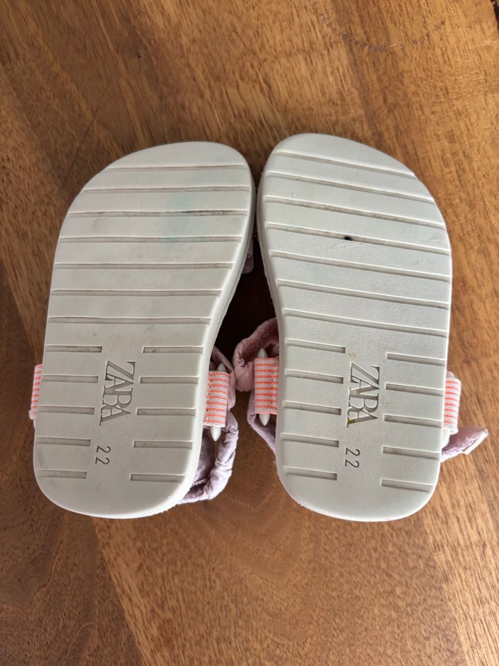 Kız Çocuk Pembe Bağlama Desenli Cırt Cırtlı Sandalet - Görsel 5