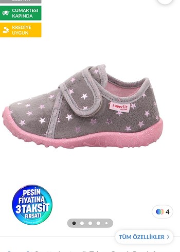Superfit Gri Kız Çocuk Panduf Ayakkabı - Görsel 2