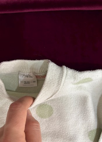 Kız Çocuk Beyaz Puantiyeli Triko Kazak - Görsel 3