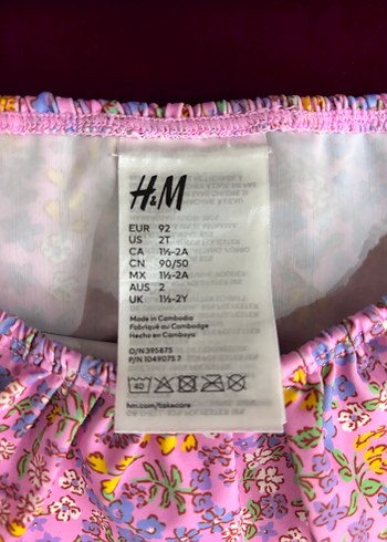 Mor Çiçek Desenli Kız Çocuk Bikini - Görsel 4