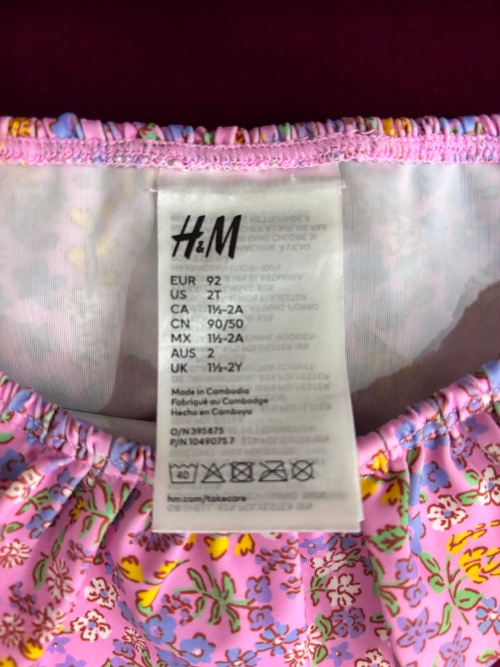 Mor Çiçek Desenli Kız Çocuk Bikini - Görsel 4