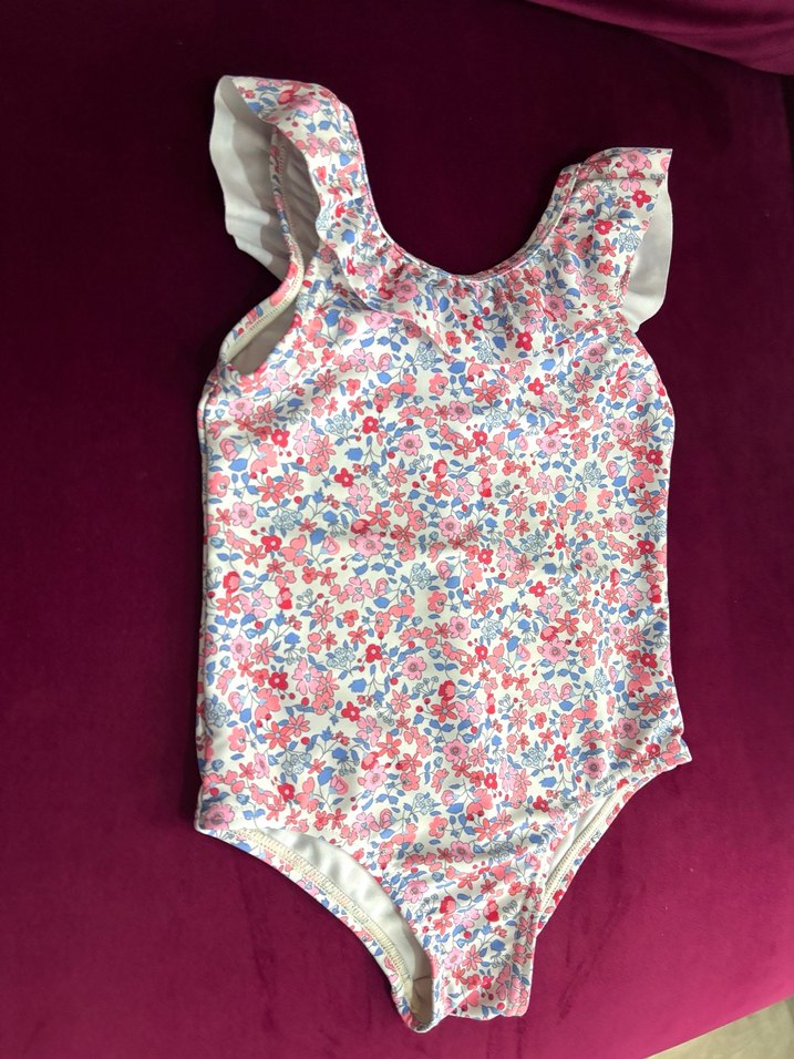 Çiçek Desenli Kız Çocuk Mayo - Görsel 3