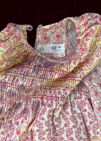 Çiçekli Uzun Kollu Kız Elbisesi - Görsel 3