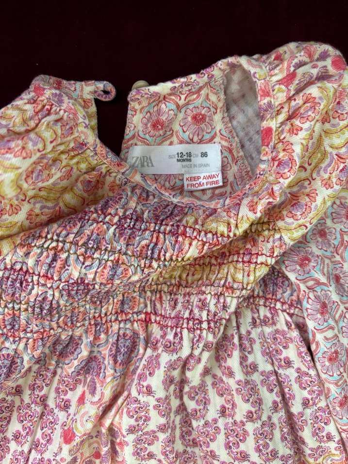 Çiçekli Uzun Kollu Kız Elbisesi - Görsel 3