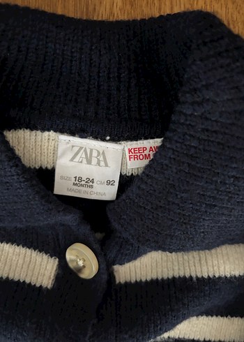 Kız Çocuk Lacivert Çizgili Yün Hırka - Görsel 7