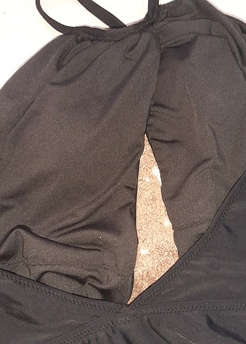 Kadın Siyah Sıfır Kol Kürklü Monokini - Görsel 3