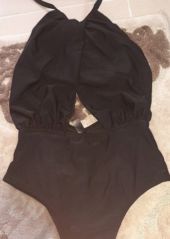 Kadın Siyah Sıfır Kol Kürklü Monokini - Görsel 2