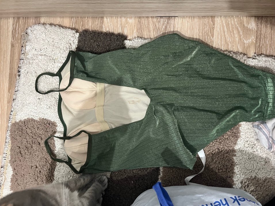 Koyu Yeşil Örgü Kadın Mayo - Görsel 2