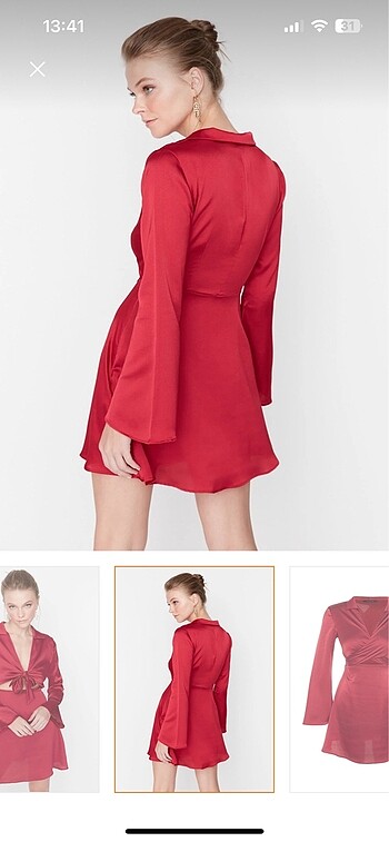 Trendyol & Milla Bordo elbise