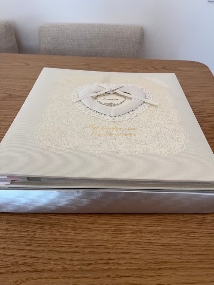 Dantel Detaylı Beyaz Vintage Albüm - Görsel 2