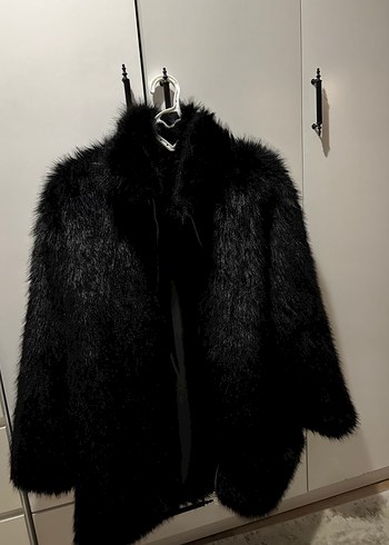 Kadın Siyah Kürk Detaylı Fermuarlı Ceket - Görsel 3