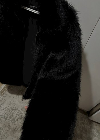 Kadın Siyah Kürk Detaylı Fermuarlı Ceket - Görsel 4