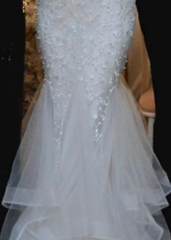 Beyaz Straplez Balık Gelinlik,nişanlık - Görsel 2