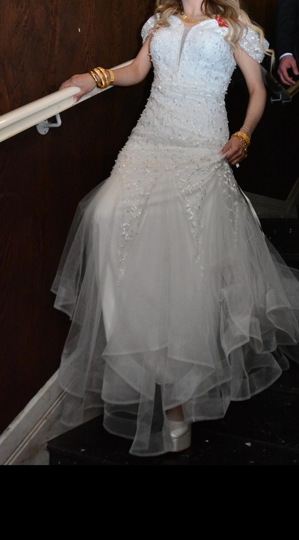 Beyaz Straplez Balık Gelinlik,nişanlık - Görsel 3