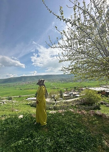 Yağ yeşili elbise