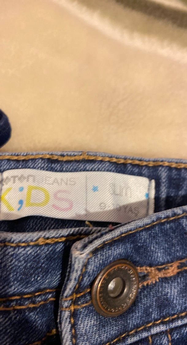 Koton 9-10 yaş çocuk  Lacivert Düğmeli kot  Pantolon - Görsel 3