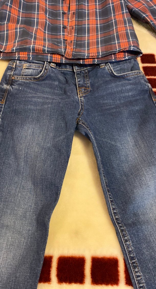 Koton marka kot pantolon & kareli gömlek takım - Görsel 2