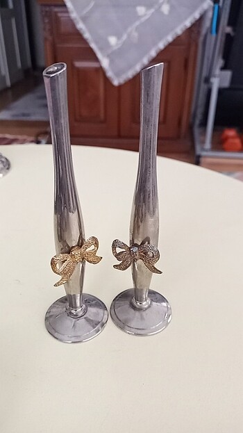 Alman gümüşü vazo 14 cm uzunluğunda 