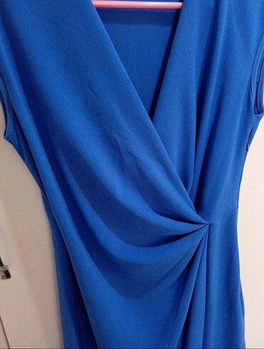 Şık Büzgülü elbise L40  Yeni - Görsel 2