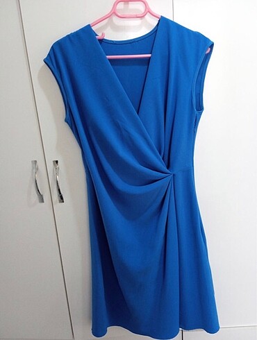 Şık Büzgülü elbise L40  Yeni - Görsel 3