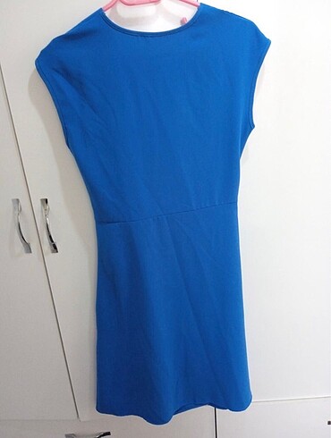 Şık Büzgülü elbise L40  Yeni - Görsel 4