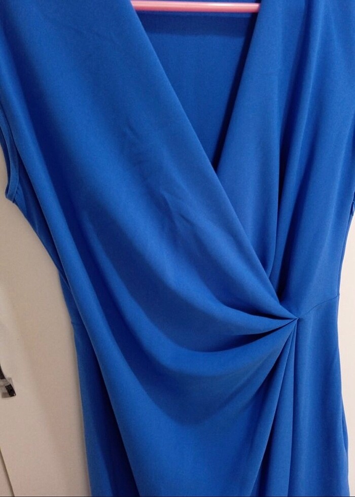 Şık Büzgülü elbise L40  Yeni - Görsel 2