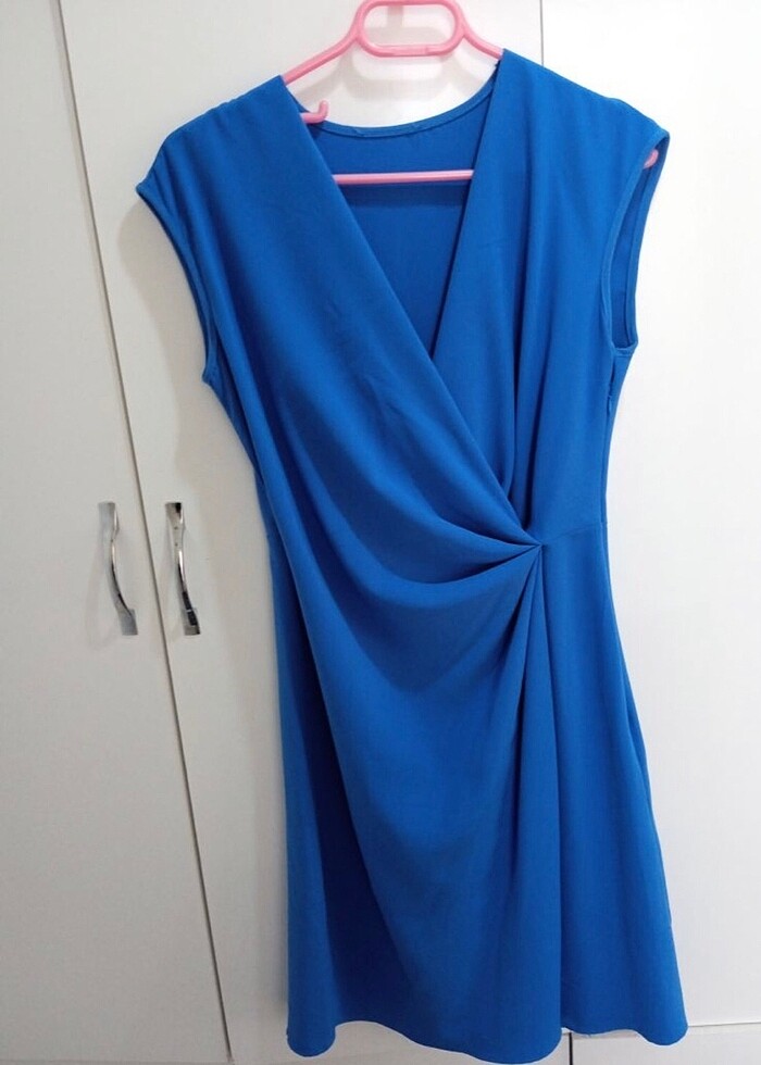 Şık Büzgülü elbise L40  Yeni - Görsel 3