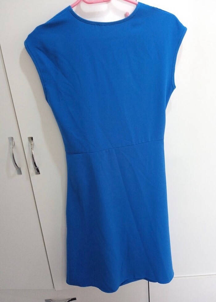 Şık Büzgülü elbise L40  Yeni - Görsel 4