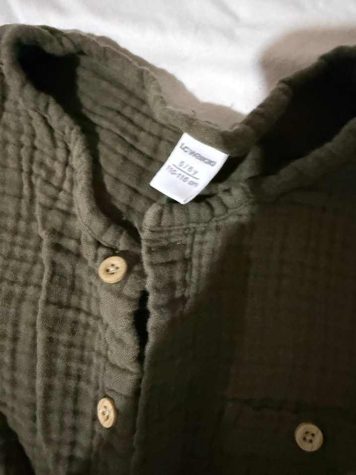 Düğmeli Kısa Kollu Erkek Bebek müslin Tulum - Görsel 2