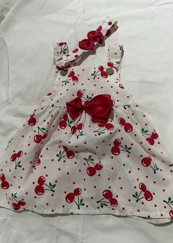 Kız Çocuk Sarı Desenli Fırfırlı Elbise - Görsel 2