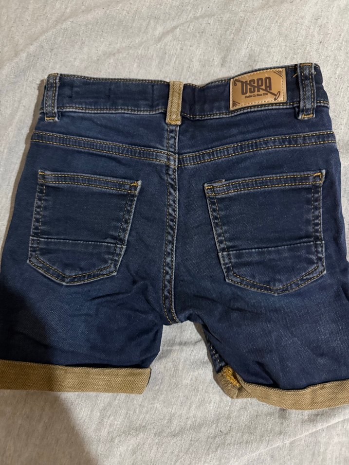Erkek Koyu Mavi Denim Kemerli Şort - Görsel 2