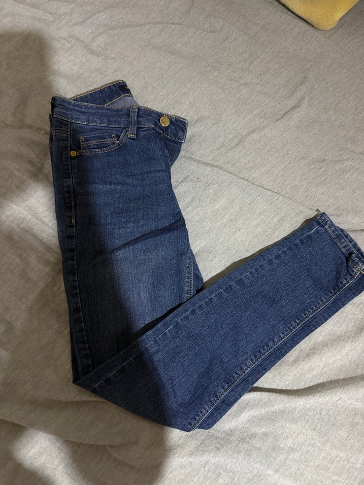 Lacivert Midi Kadın Kot Pantolon - Görsel 2