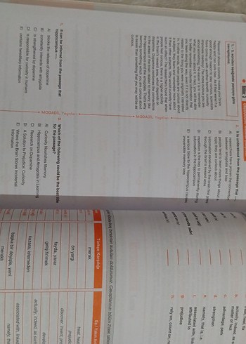  Beden Modadil Yayınları Okuma-Kelime Çalışmaları kitabı