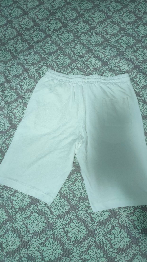 Beyaz Erkek Bermuda Şort Örme Kumaş - Görsel 5