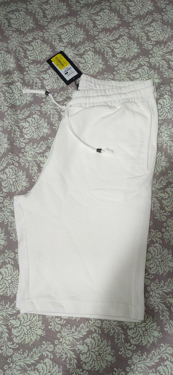 Beyaz Erkek Bermuda Şort Örme Kumaş - Görsel 2