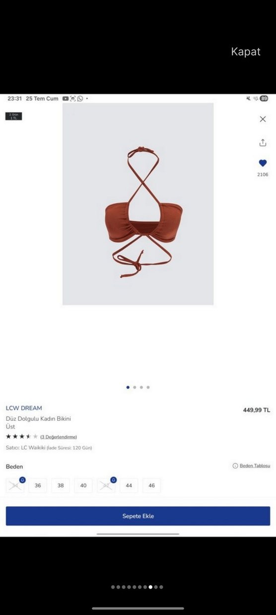 Bohem Tarz Kahverengi Bikini Takımı yeni sezon - Görsel 2