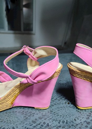 Pembe Kadın Dolgu Topuklu - Görsel 6