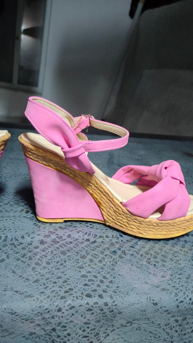 Pembe Kadın Dolgu Topuklu - Görsel 5