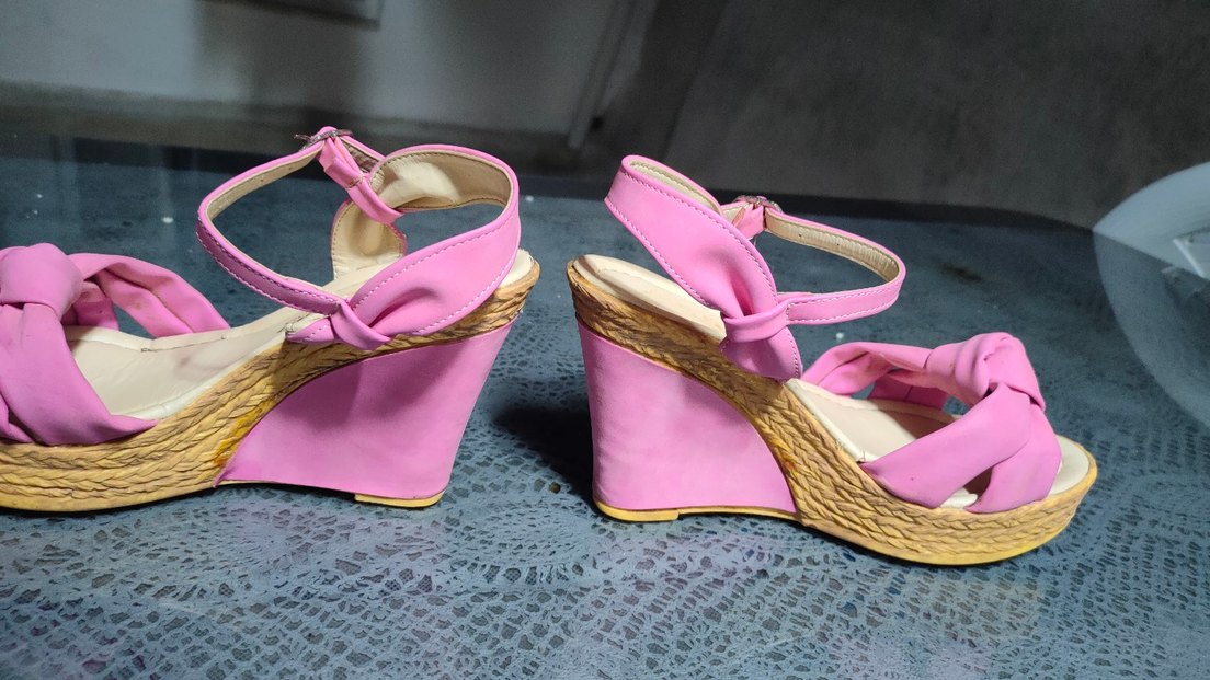 Pembe Kadın Dolgu Topuklu - Görsel 4