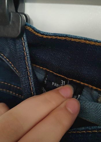 Kadın Lacivert Yırtık Denim Pantolon - Görsel 7