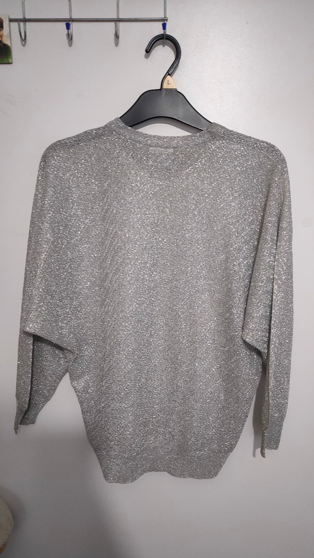 Gri Simli Kadın Uzun Kollu Kazak - Görsel 5