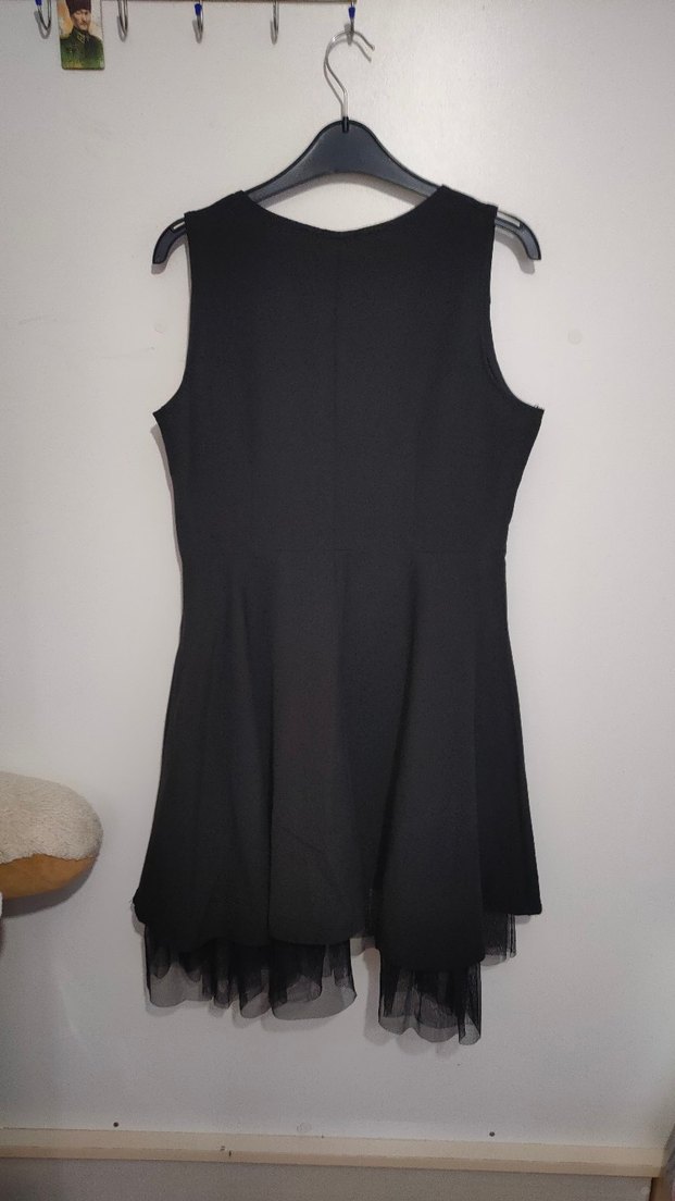 Siyah Kolsuz Mini Elbise - Görsel 5