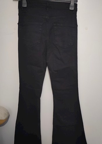 Siyah İspanyol Paça Kadın Kot Pantolon - Görsel 5