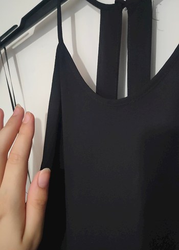 Siyah İpli Halter Yaka Bel Detaylı Bluz - Görsel 5