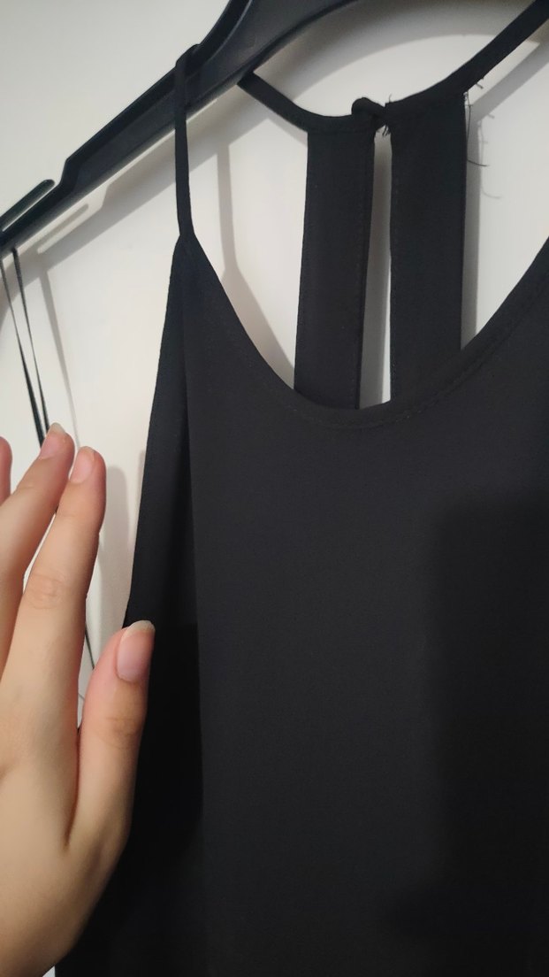 Siyah İpli Halter Yaka Bel Detaylı Bluz - Görsel 5