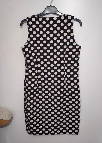 Dantel Detaylı Siyah Puantiyeli Kısa Elbise - Görsel 5