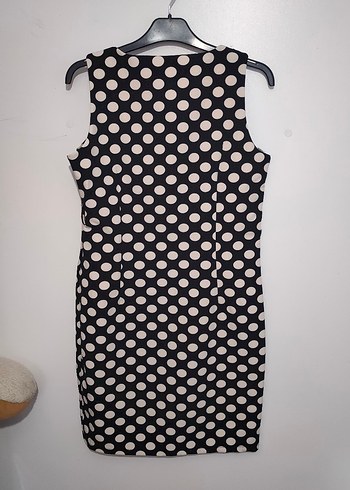 Dantel Detaylı Siyah Puantiyeli Kısa Elbise - Görsel 6