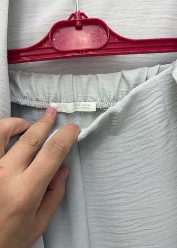 l Beden Uzun Gri Salaş bol pantalonlu yelekli takım sıfır ürün